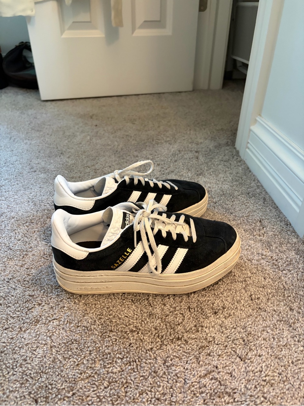 Adidas Gazelle Bold Sneakers in Black and White
